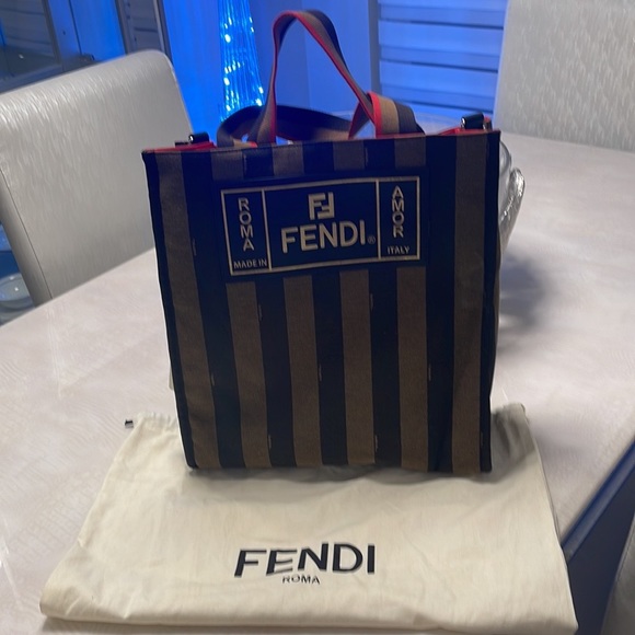 Authentic Fendi Pequin striped bag. This can be unisex - Picture 13 of 13